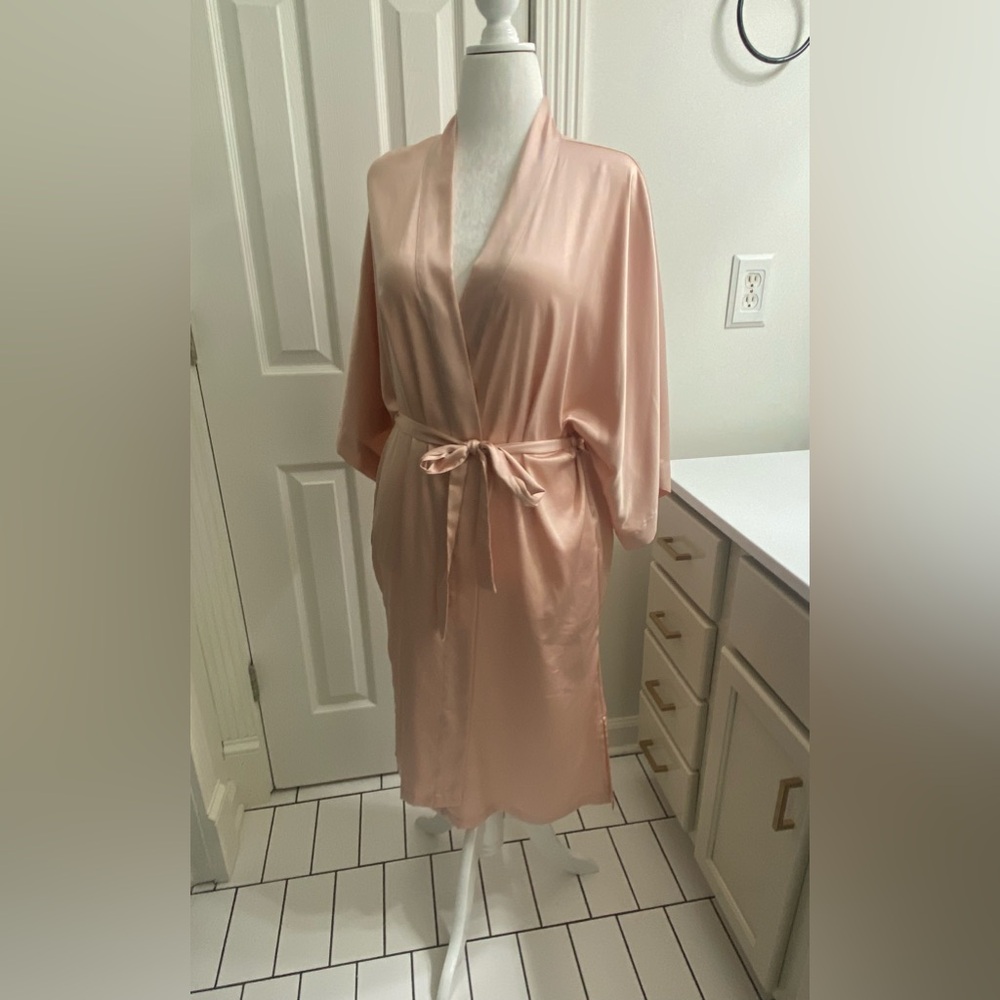 Silky bathrobe.